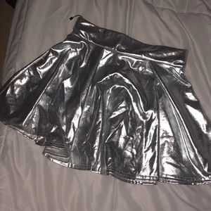 Metallic Silver Skirt
